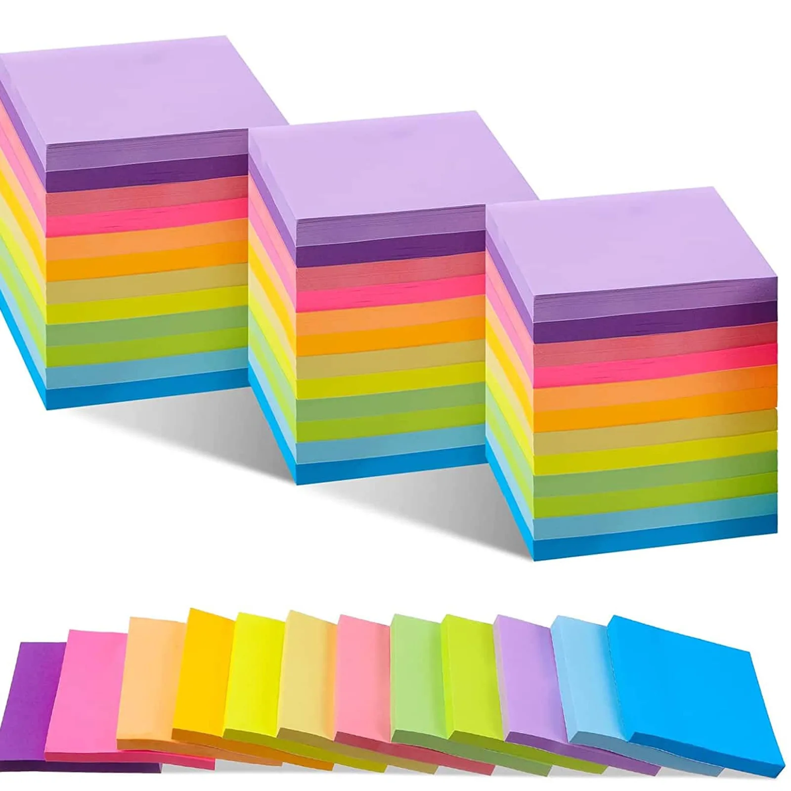 6 Pcs Fluorescent color 3*3inch Sticky Note Note Pads Stickers Planner Sticker Notepad Memo pad School Office Supplies