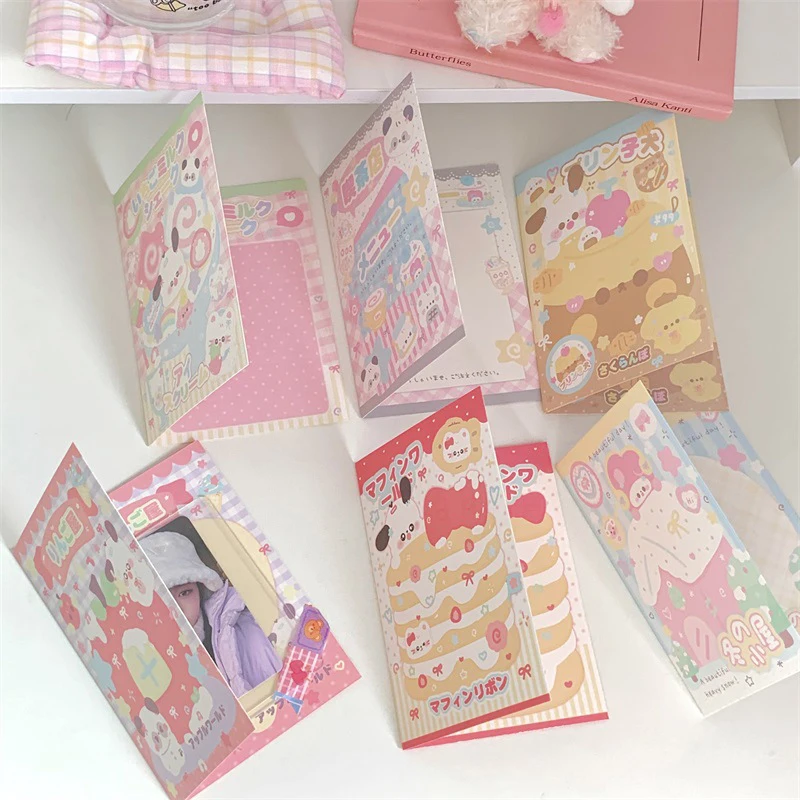 10PCS Korean Kpop 3-inch Photo Card Back Card Foldable Card Holder Fix Decor Paper Board DIY Packing Material