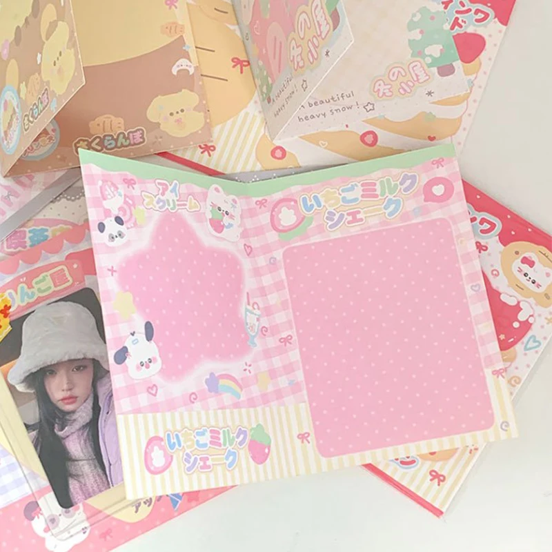 10PCS Korean Kpop 3-inch Photo Card Back Card Foldable Card Holder Fix Decor Paper Board DIY Packing Material