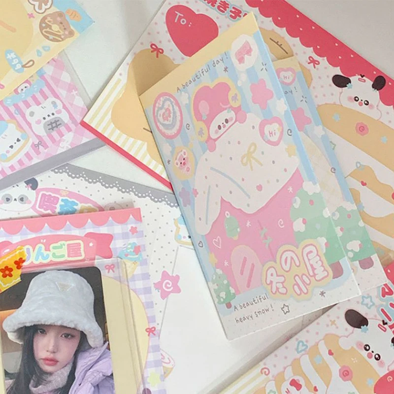 10PCS Korean Kpop 3-inch Photo Card Back Card Foldable Card Holder Fix Decor Paper Board DIY Packing Material