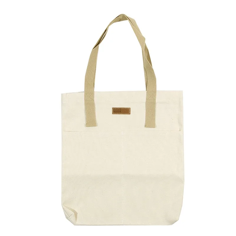 Women Canvas Tote Bag Solid Color Designer Ladies Casual Handbag Shoulder Bag Large Capacity Cotton Reusable Shopping Beach Bag