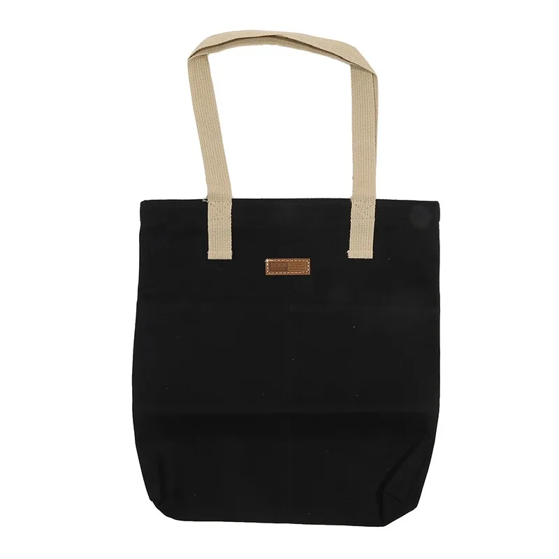 Women Canvas Tote Bag Solid Color Designer Ladies Casual Handbag Shoulder Bag Large Capacity Cotton Reusable Shopping Beach Bag