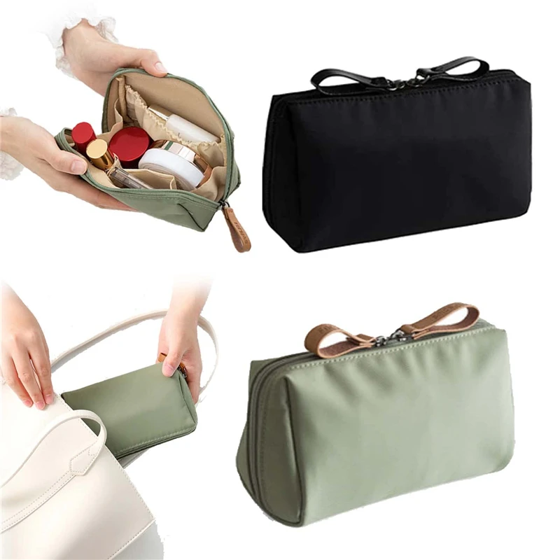 Large Capacity Makeup Bag Multiple Colors Dacron Travel Storage Partitioned Cosmetic Pouch Handbag Lipstick Pack