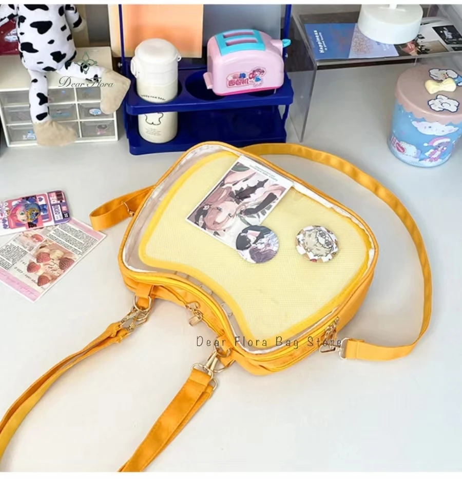 New Sweet Cute Cat Ita Bag Y2K Japanese Popular Crossbody Bags JK Uniform Shoulder Bag Girl Transparent Display Student Handbags