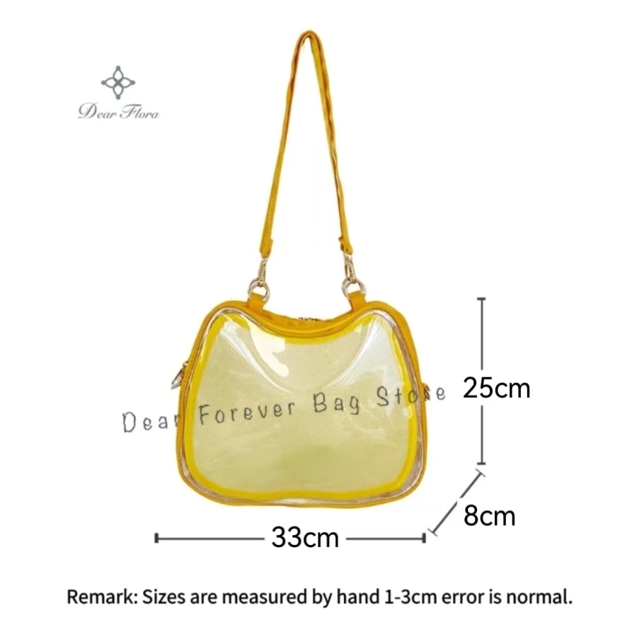 New Sweet Cute Cat Ita Bag Y2K Japanese Popular Crossbody Bags JK Uniform Shoulder Bag Girl Transparent Display Student Handbags