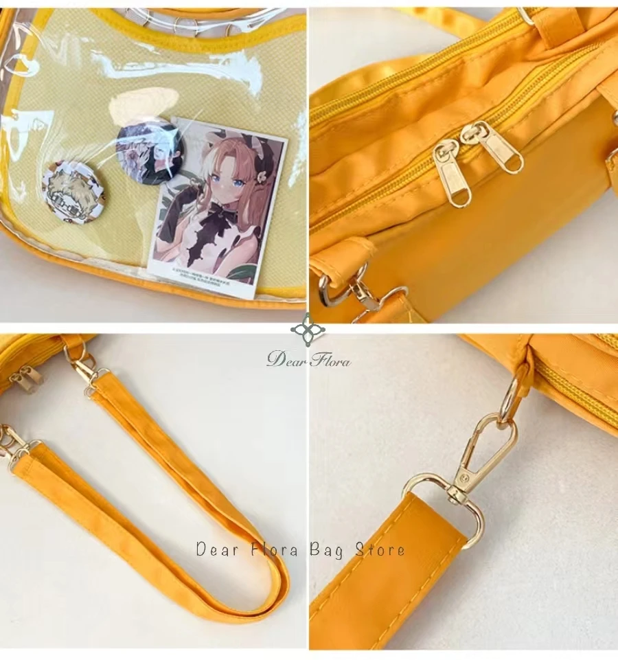 New Sweet Cute Cat Ita Bag Y2K Japanese Popular Crossbody Bags JK Uniform Shoulder Bag Girl Transparent Display Student Handbags