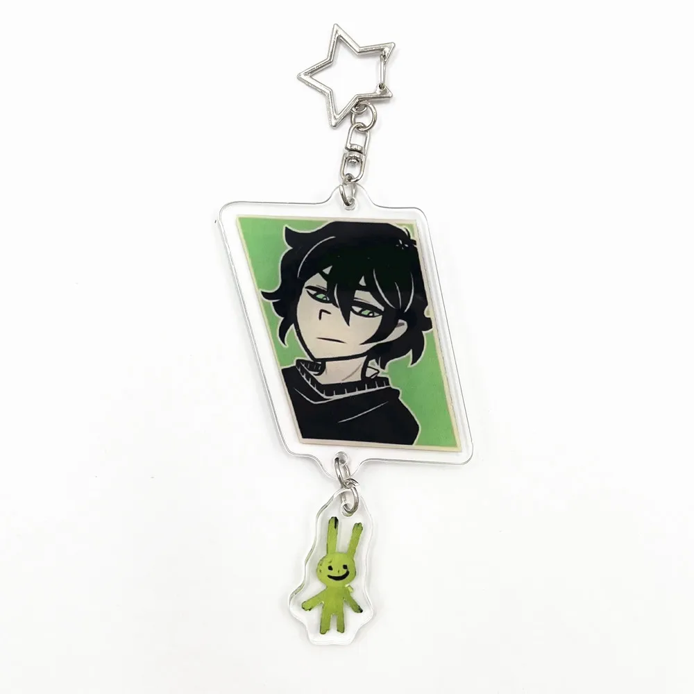 Game The Coffin of Andy and Leyley Cosplay Key Chain Two-sided Keychain Acrylic Little Rabbit Pendant Keyring Accessories Gifts