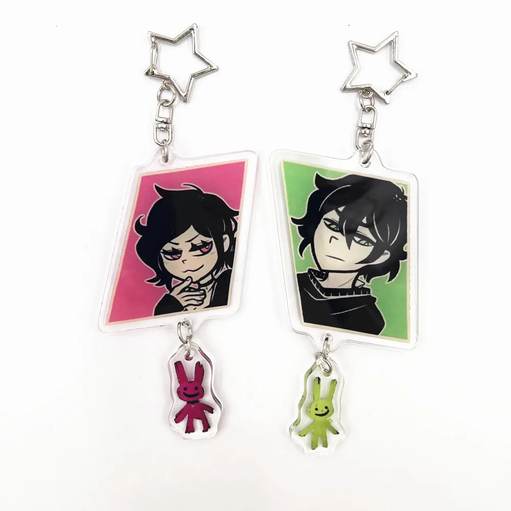 Game The Coffin of Andy and Leyley Cosplay Key Chain Two-sided Keychain Acrylic Little Rabbit Pendant Keyring Accessories Gifts