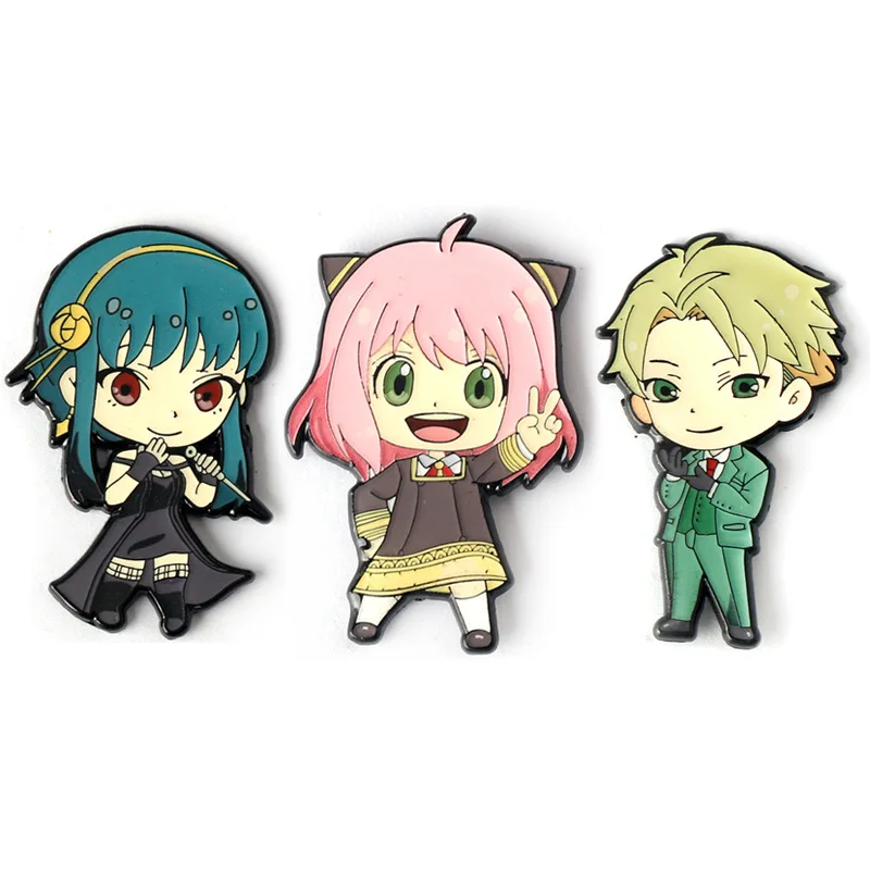 3pcs/set SPY FAMILY Enamel Pins Custom Anya Yor Loid Forger Damian Brooches Anime Lapel Badges Cartoon Jewelry Gift for Friends