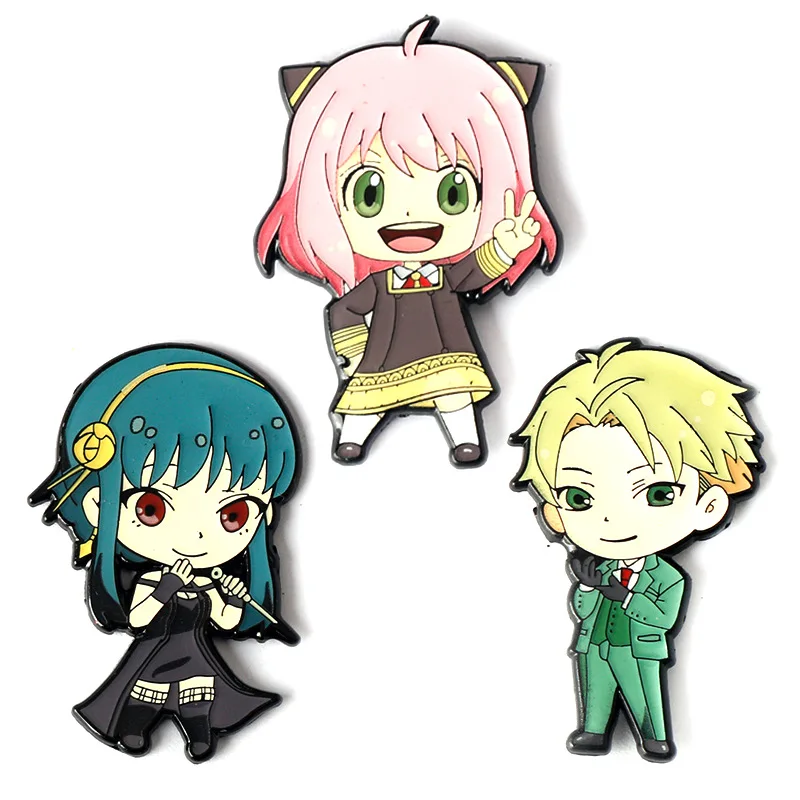3pcs/set SPY FAMILY Enamel Pins Custom Anya Yor Loid Forger Damian Brooches Anime Lapel Badges Cartoon Jewelry Gift for Friends