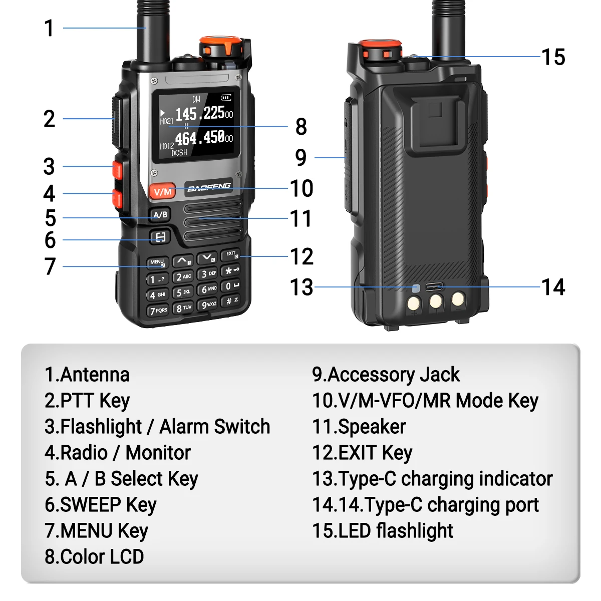1/2PCS Baofeng UV-K61 Walkie Talkie Multi Band Wireless Copy Frequency 999CH Type-C AM DTMF NOAA UV-5R UV 5RH K6 K5(8) Ham Radio
