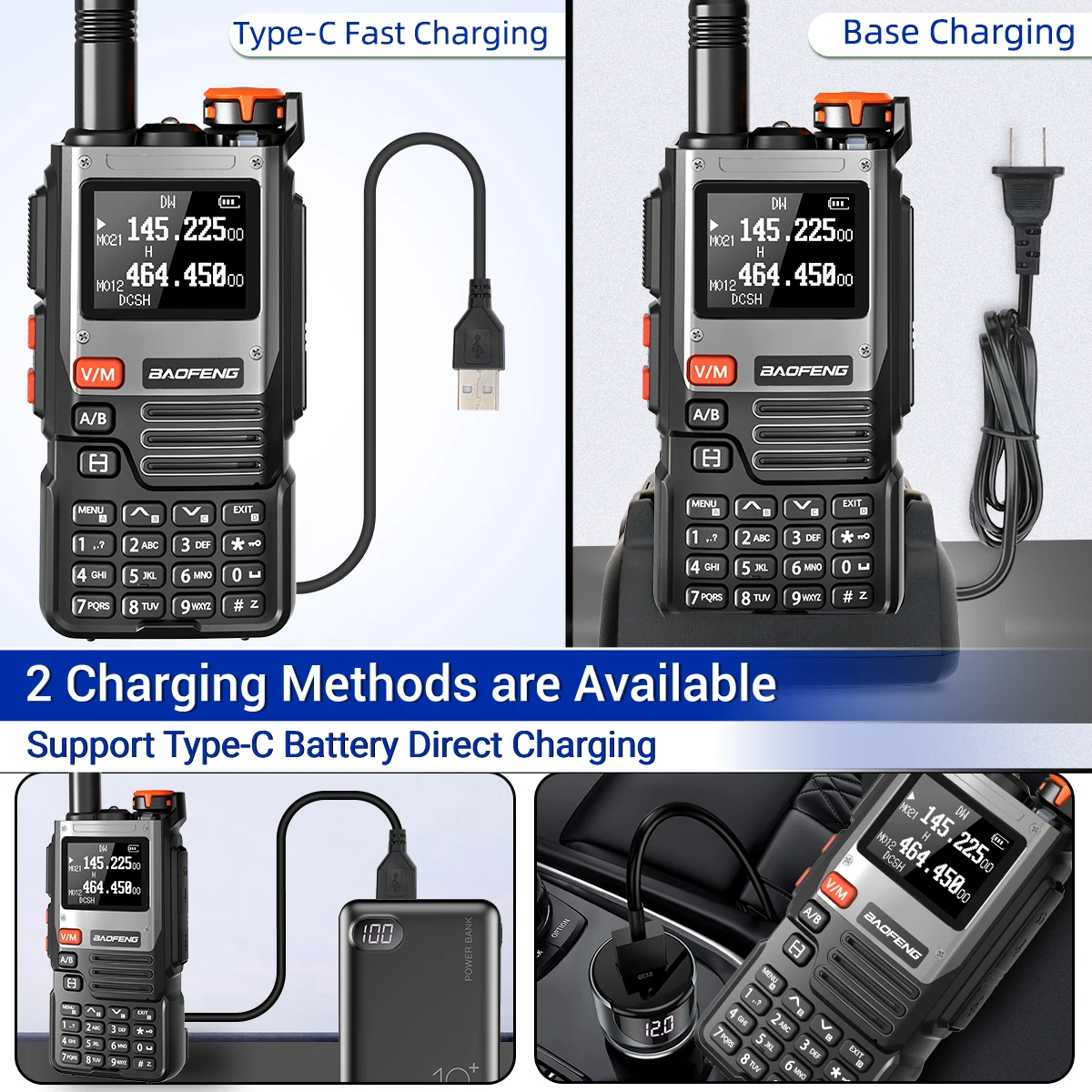 1/2PCS Baofeng UV-K61 Walkie Talkie Multi Band Wireless Copy Frequency 999CH Type-C AM DTMF NOAA UV-5R UV 5RH K6 K5(8) Ham Radio