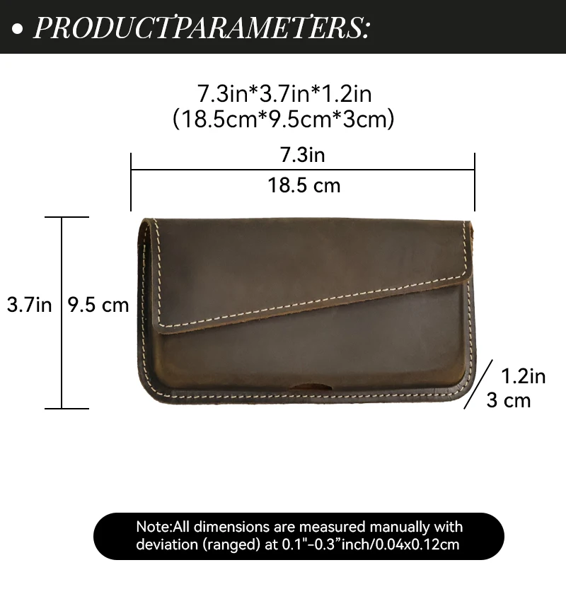 1pcCasualvintage men's waist bag,mobile phone bag,daily commuting,men's gifts,leisure, Accommodating Most Thick Shell Phones