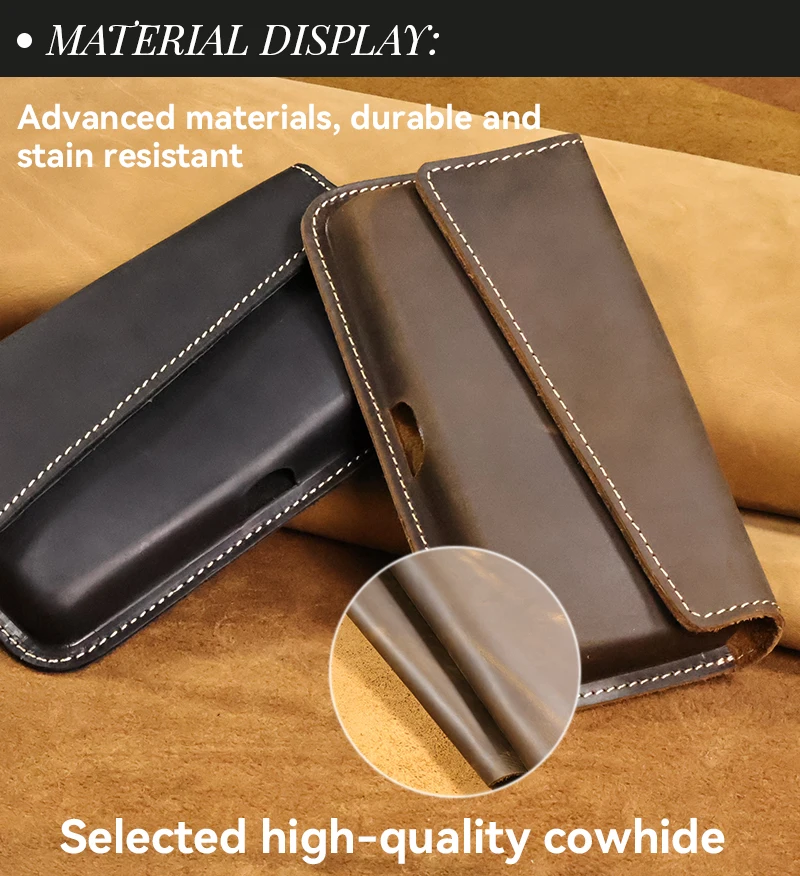 1pcCasualvintage men's waist bag,mobile phone bag,daily commuting,men's gifts,leisure, Accommodating Most Thick Shell Phones