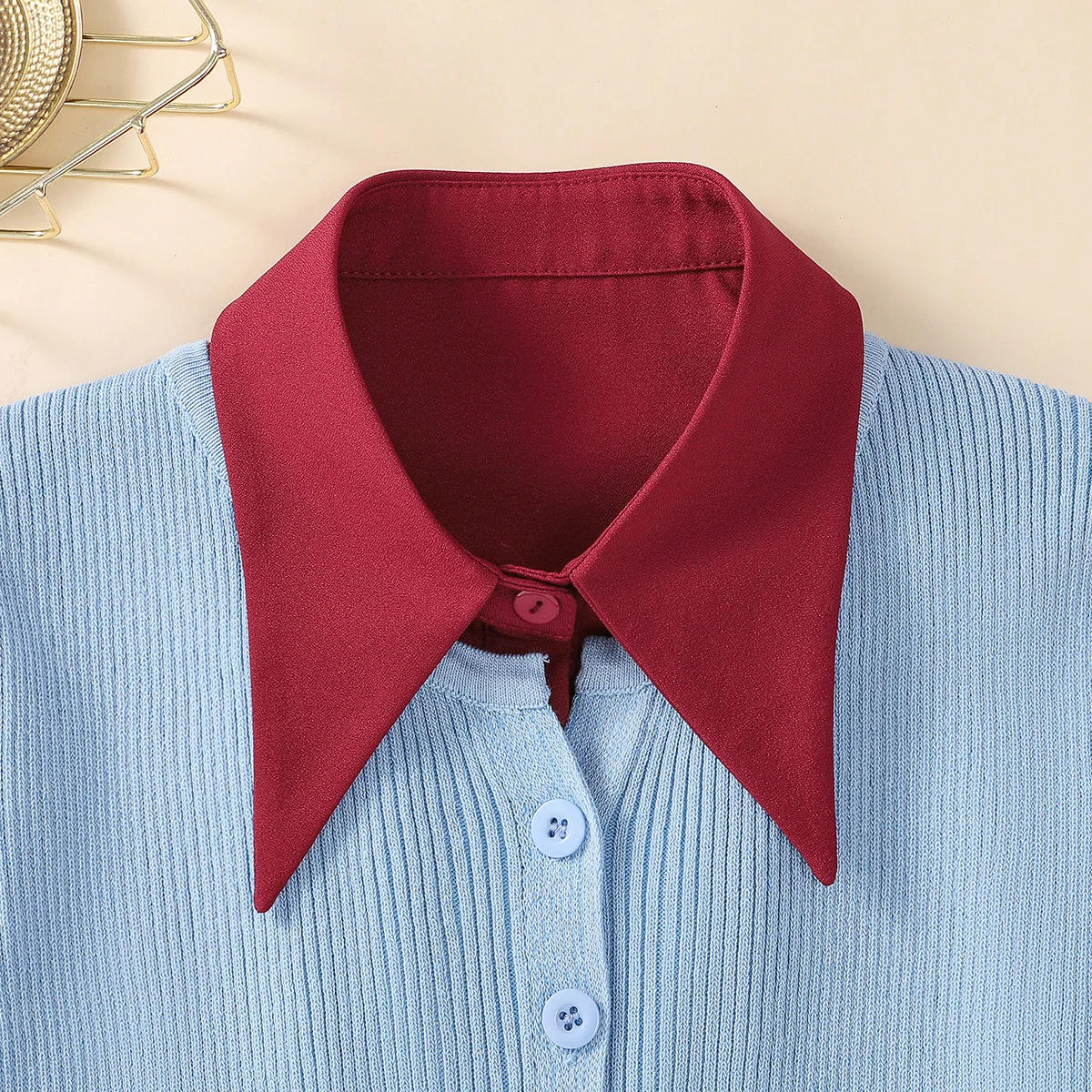 Women's Fashionable and Elegant Encrypted Chiffon Fake Collar Half Shirt Detachable Versatile Accessory Collar XF-C1