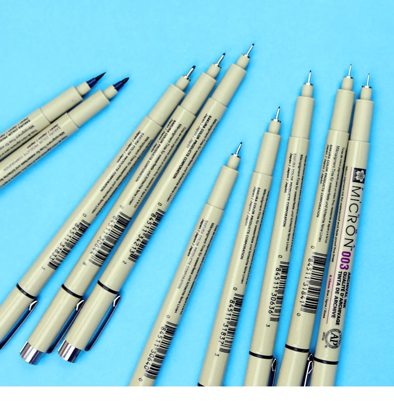 SAKURA Pigma Micron Pen drawing needle pen 003 005 1.0 01 02 03 04 05 08 Brush fine point Markers pen 1pcs sketch painting Art