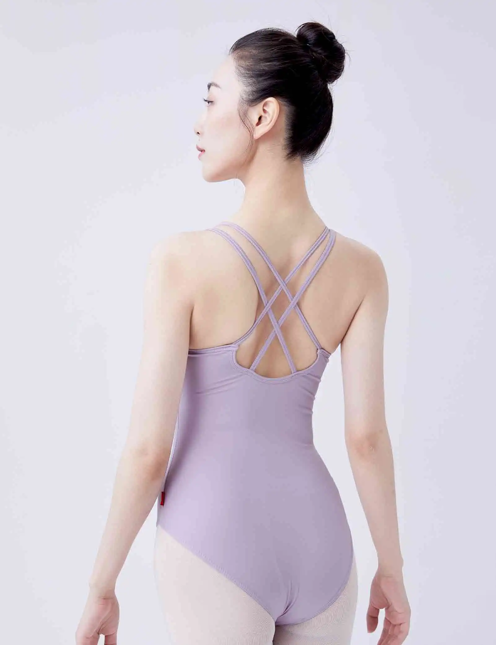 Women Double Camisole Ballet Leotards Black Gymnastic Bodysuit High Elastic Dance Clothing Comfort Ballerina Outfits Cross Back