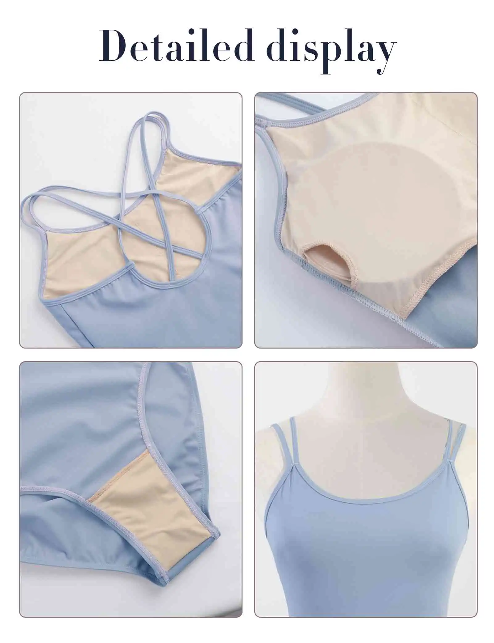Women Double Camisole Ballet Leotards Black Gymnastic Bodysuit High Elastic Dance Clothing Comfort Ballerina Outfits Cross Back