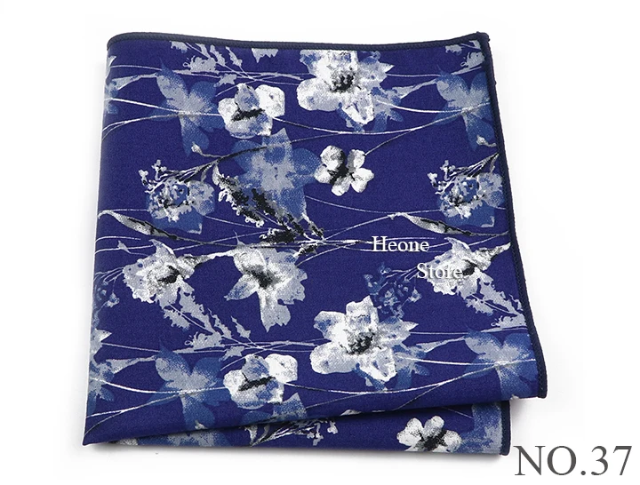 Newly-Designed Floral Print Hankerchief 100% Cotton Green Yellow Blue Hankies For Men Women Wedding Party Dinner Accessory Gift