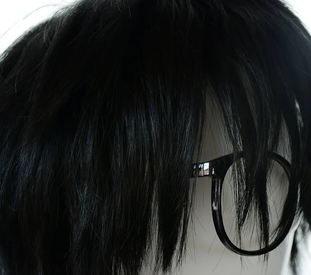 Joker Wig Persona Cosplay Eyeglass Set Black Short Hair Accessory Costume Cosplay High Temperature Fiber Hair Wigs