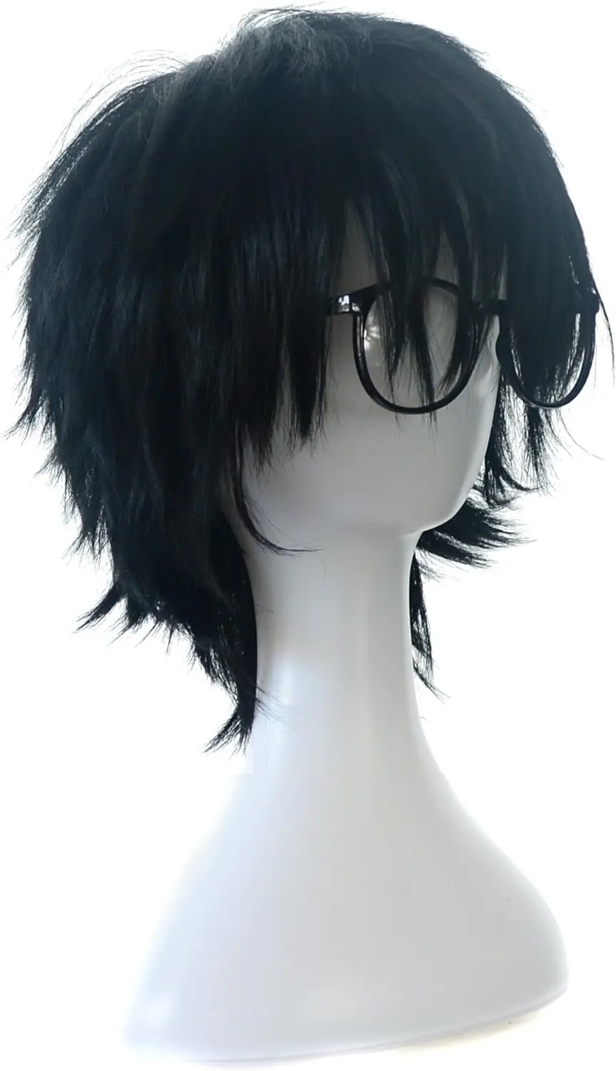 Joker Wig Persona Cosplay Eyeglass Set Black Short Hair Accessory Costume Cosplay High Temperature Fiber Hair Wigs