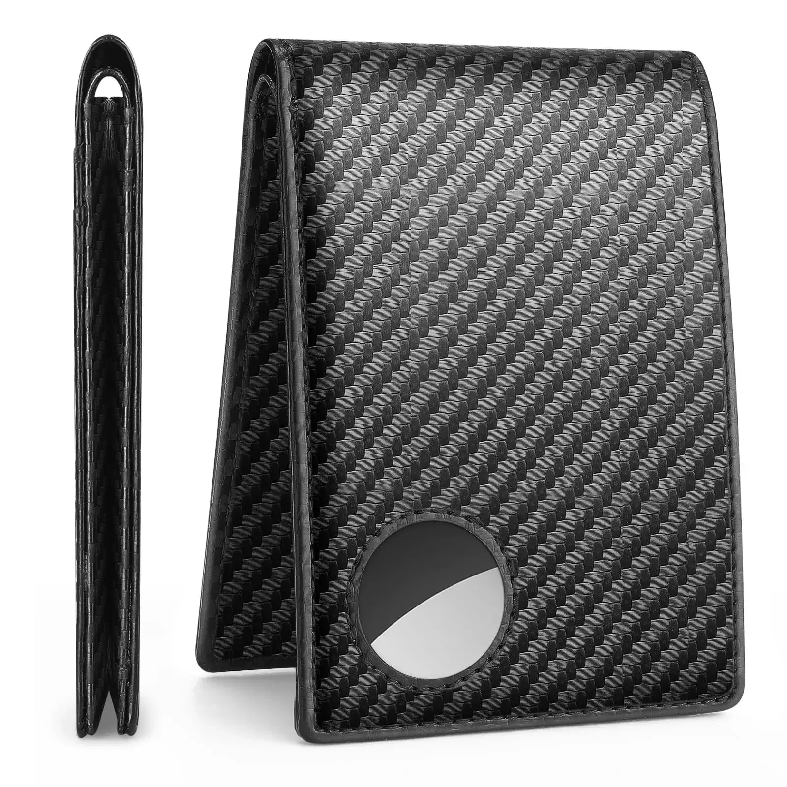 Rfid Airtag Wallets Carbon Fiber Leather Men Wallet Credit Card Holder for Air Tag Wallet Black Luxury Minimalist Wallet for Men