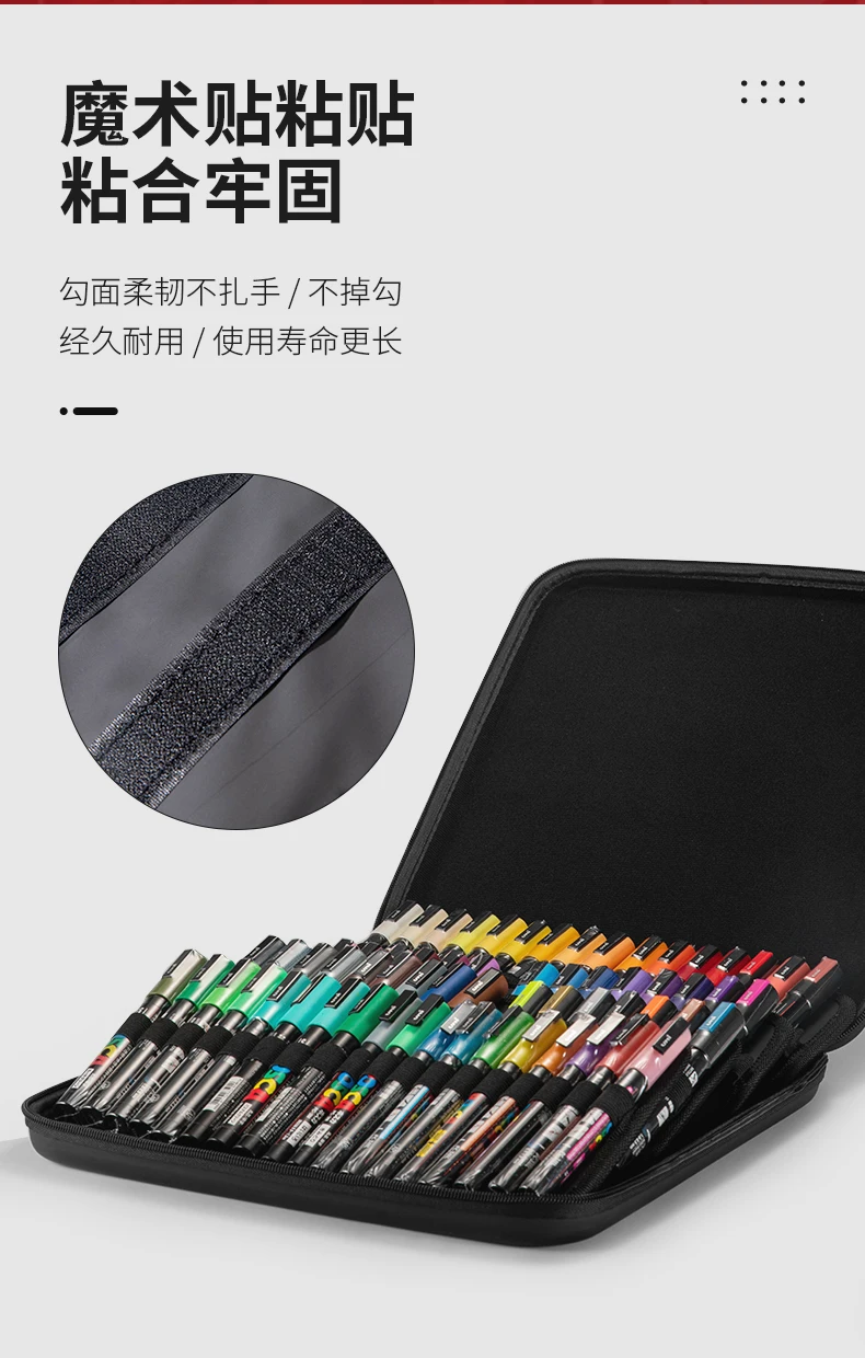 POSCA Permanent Marker or Multi-Function Carrying Case, Zippered Canvas Pen Holder for 72 Markers Lipsticks Organize Stationary