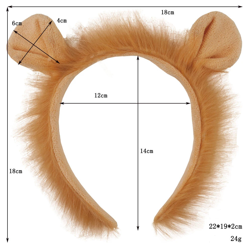 Lion Headband Tail Gloves Cosplay Kawaii Animal Ears Headdress Tie Halloween Party Wearings Adults Xmas Decor DIY Accessories