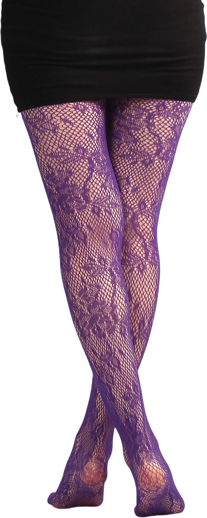 Trendy Women's Branches Patterned Colored Lace Fishnet Tights Y2K Branch with Leaves Pattern Red Fishnets Ladies Net Pantyhose