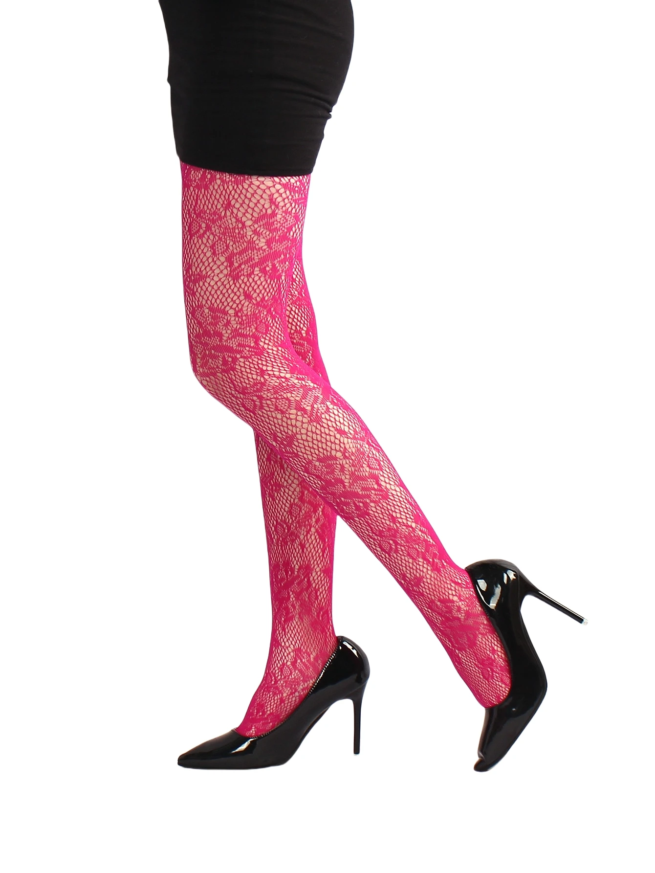 Trendy Women's Branches Patterned Colored Lace Fishnet Tights Y2K Branch with Leaves Pattern Red Fishnets Ladies Net Pantyhose