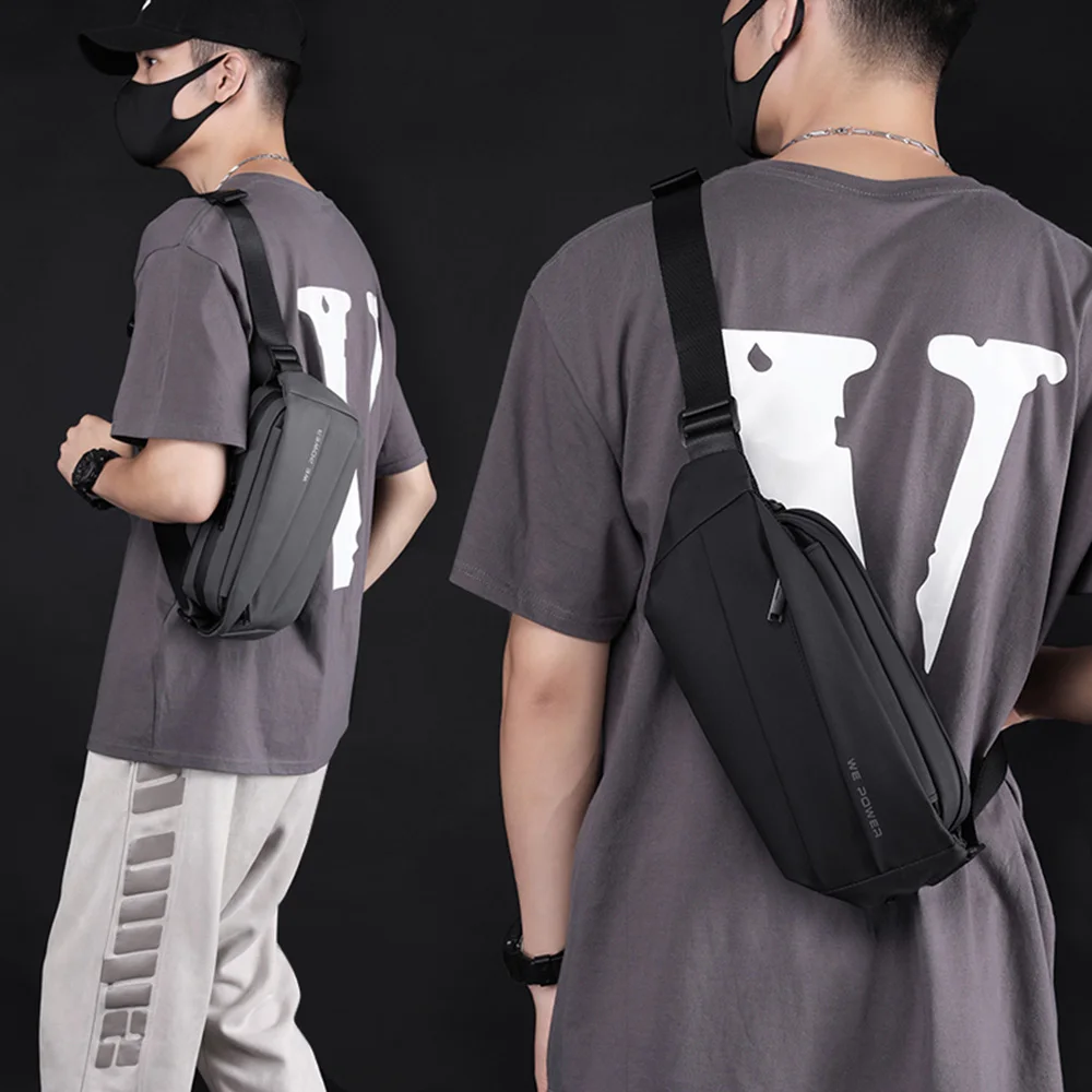 Men Fanny Pack Waist Belt Bag Waterproof Nylon Multi-purpose Travel Climb Sports Fashion Male Sling Chest Bum Hip Pack Bags