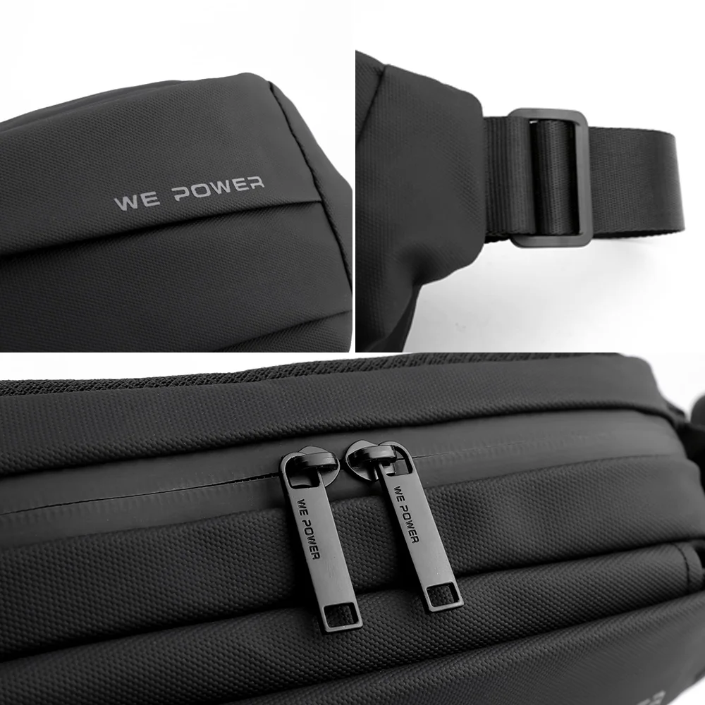 Men Fanny Pack Waist Belt Bag Waterproof Nylon Multi-purpose Travel Climb Sports Fashion Male Sling Chest Bum Hip Pack Bags