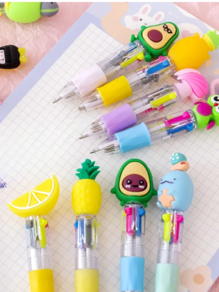 10/15/20Pcs/Lot Cute Cartoon 4 Color Mini Ballpoint Pen KawaiiUnicorn Flamingo Retractable Stationery Gift SchooOoffice Supplies