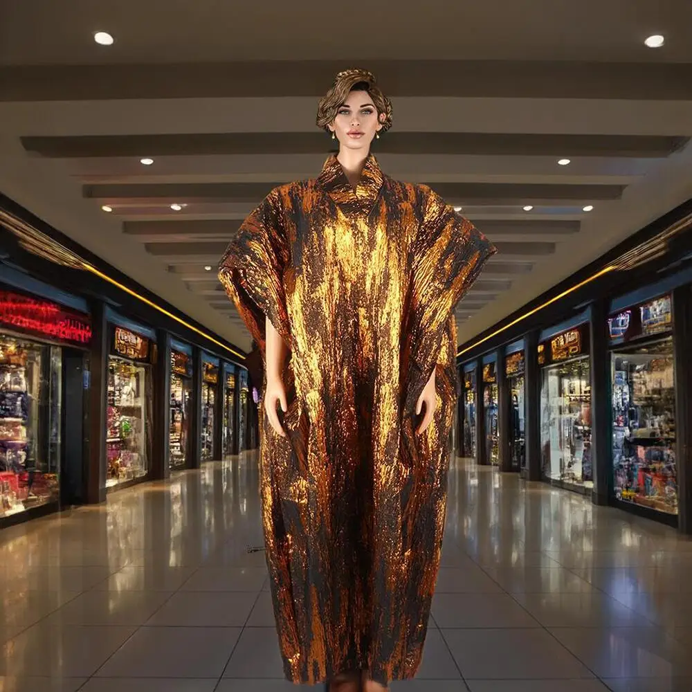 Recommend Luxury Women's Elegant Dress Jacquard Fabric African Woman Boubou Hooked Cloak Africa Clothing