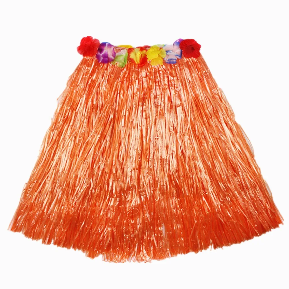 Ladies Women Hawaii Fancy Dress Grass Skirt Hula Hawaiian Full Charming 40CM