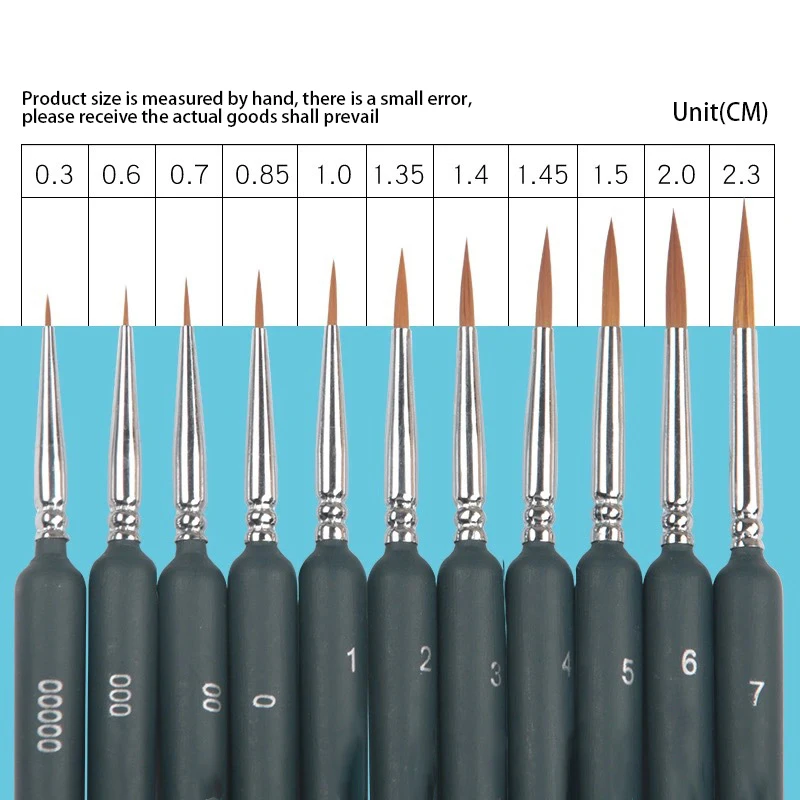 11/22pcs Miniature Hook Line Pen Art Detail Paint Brushes Set Nylon Hair Painting Brushes for Gouache Watercolor Oil Face Nail