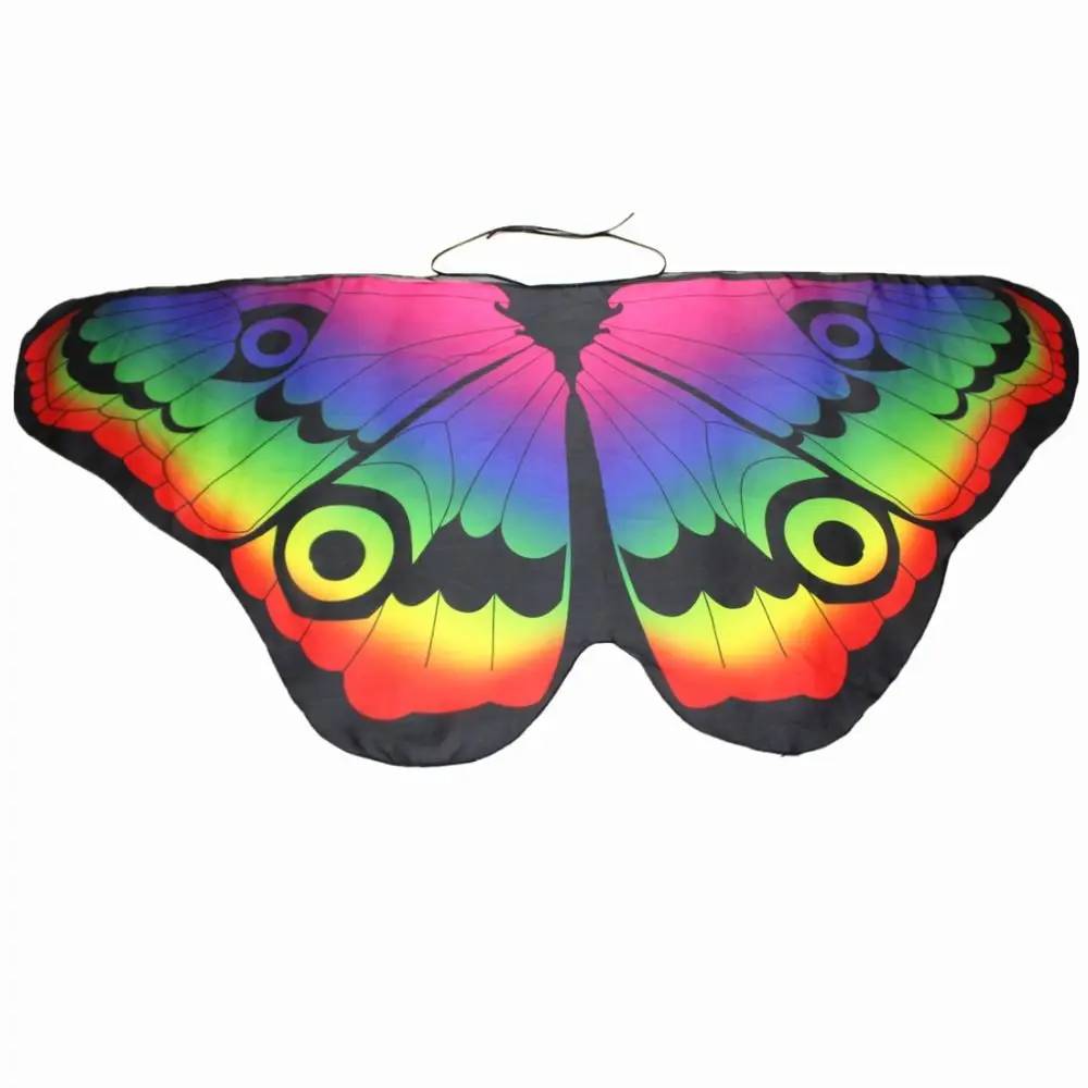 Colorful Butterfly Wings Shawl Poncho Scarf Ladies Fairy Cosplay Performance Accessories Shawl