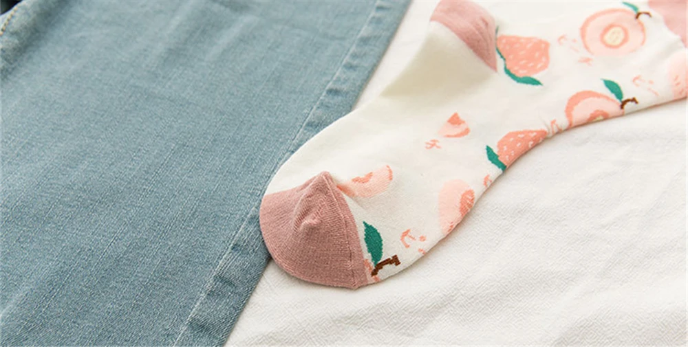 New Korean Women Socks Cute Fruit Cartoon Avocado Banana Watermelon Lemon Soft Cotton Funny Street Socks Christmas Gift Dropship