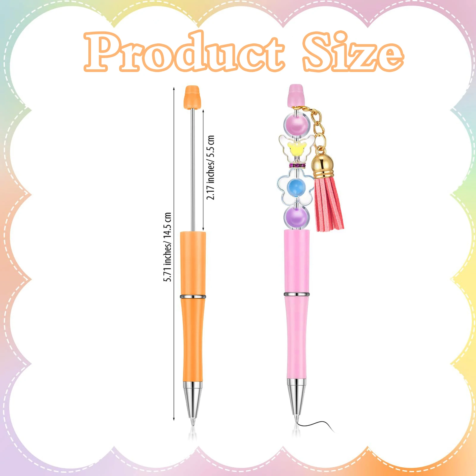 30Pcs New Beaded Ballpoint Pens Plastic Beadable Pens Wedding Favors Birthday Party Gifts Student Stationery Pens for Writing