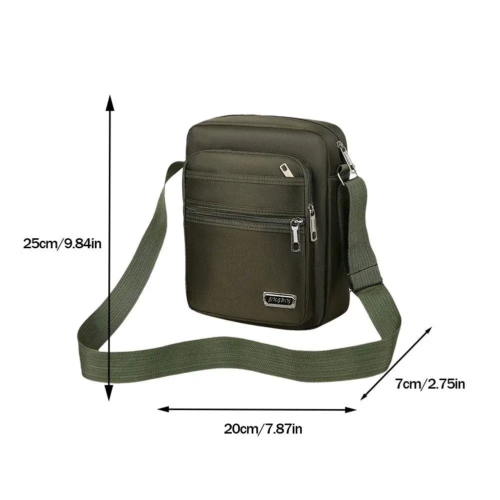 Men's Shoulder Bag Messenger Bag Casual Waterproof Oxford cloth Zipper Pocket Handbag Fashion Tote Travel Male Crossbody Bags