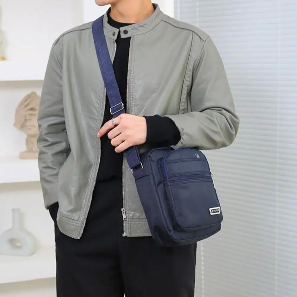 Men's Shoulder Bag Messenger Bag Casual Waterproof Oxford cloth Zipper Pocket Handbag Fashion Tote Travel Male Crossbody Bags