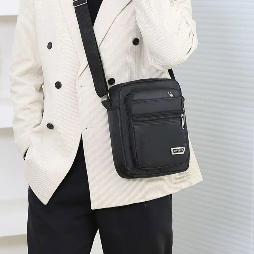 Men's Shoulder Bag Messenger Bag Casual Waterproof Oxford cloth Zipper Pocket Handbag Fashion Tote Travel Male Crossbody Bags