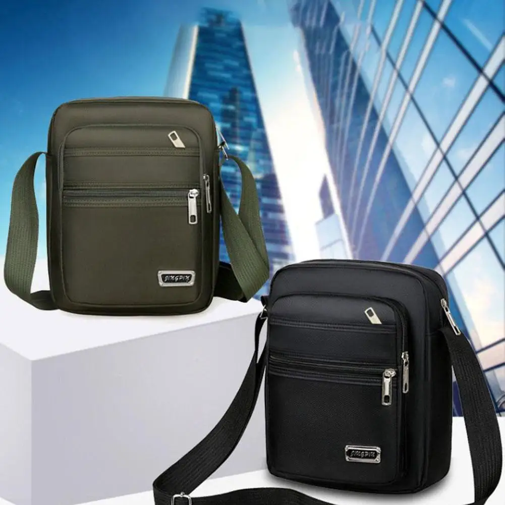 Men's Shoulder Bag Messenger Bag Casual Waterproof Oxford cloth Zipper Pocket Handbag Fashion Tote Travel Male Crossbody Bags