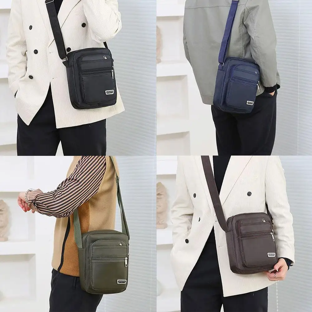 Men's Shoulder Bag Messenger Bag Casual Waterproof Oxford cloth Zipper Pocket Handbag Fashion Tote Travel Male Crossbody Bags