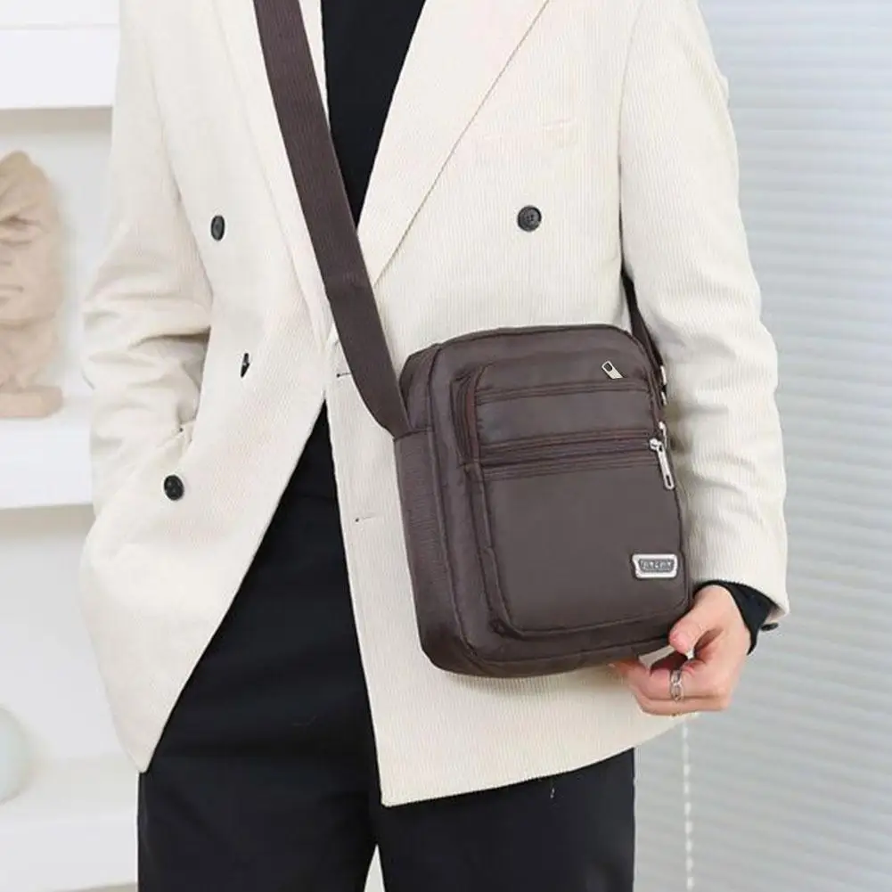 Men's Shoulder Bag Messenger Bag Casual Waterproof Oxford cloth Zipper Pocket Handbag Fashion Tote Travel Male Crossbody Bags