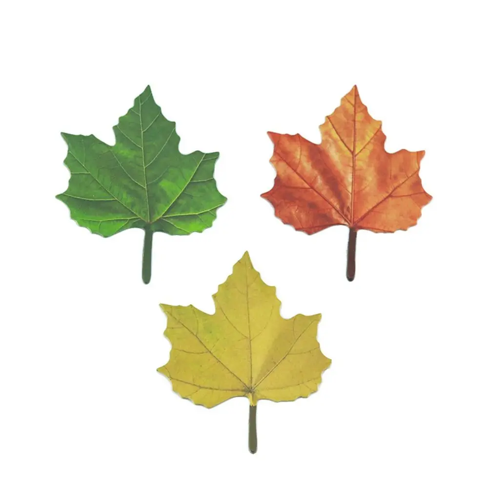 50 Sheets Cartoon Maple Leaves Sticky Notes Sticker Memo Pad Planner Tearable Note Paper Stationery Office Supplies