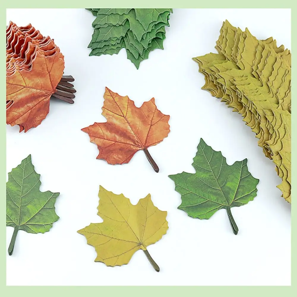 50 Sheets Cartoon Maple Leaves Sticky Notes Sticker Memo Pad Planner Tearable Note Paper Stationery Office Supplies