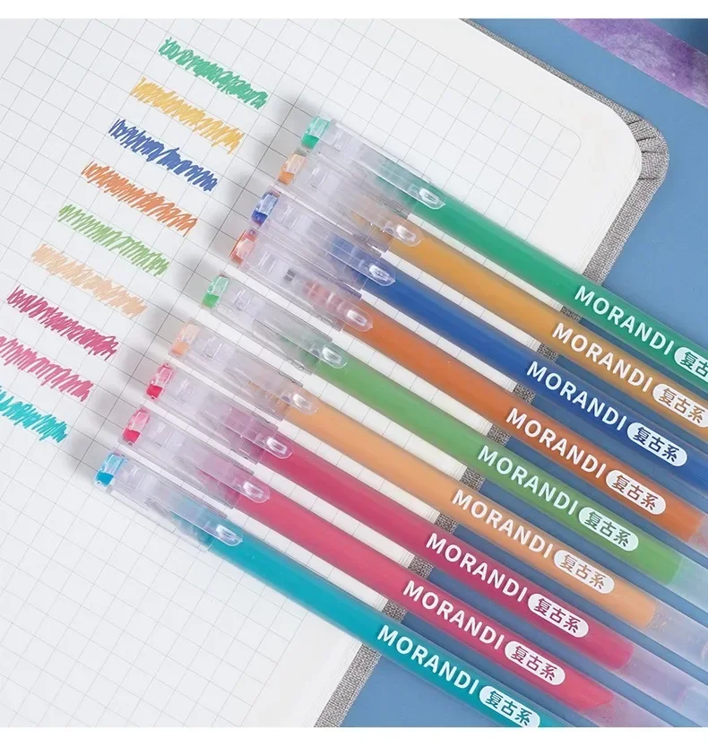 Languo 198/6 PCS Drawing Highlighter Morandi Gel Pen Diary Scrapbook Painting DIY Gel Pen Office School Supplies Stationery