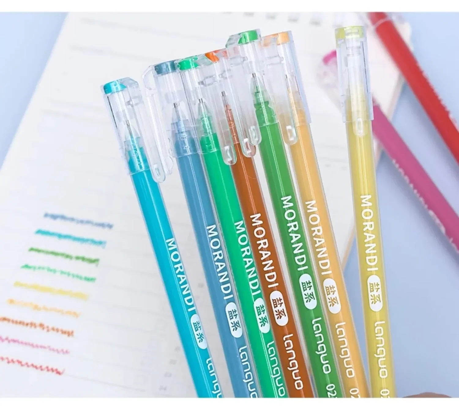 Languo 198/6 PCS Drawing Highlighter Morandi Gel Pen Diary Scrapbook Painting DIY Gel Pen Office School Supplies Stationery