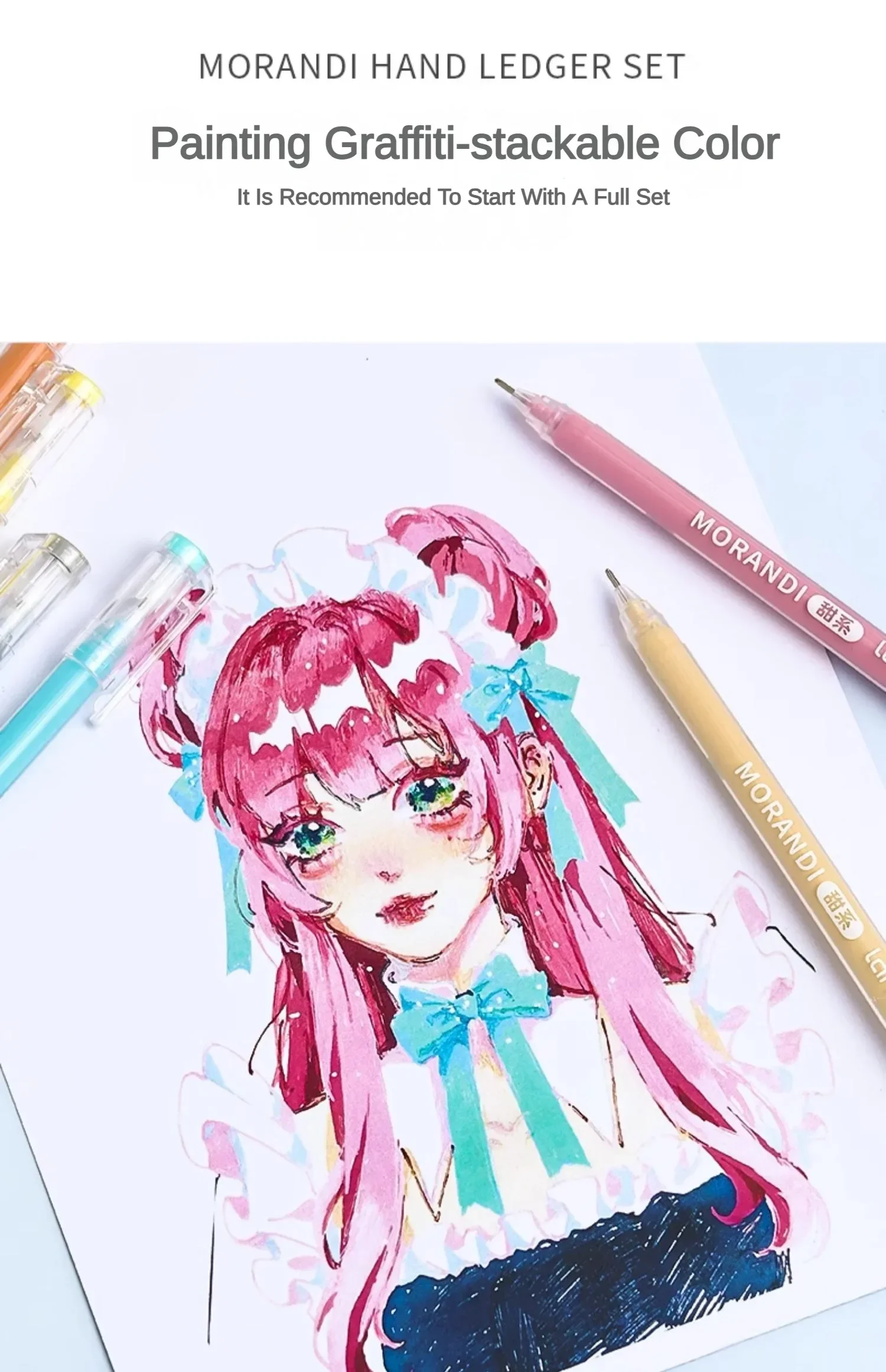 Languo 198/6 PCS Drawing Highlighter Morandi Gel Pen Diary Scrapbook Painting DIY Gel Pen Office School Supplies Stationery